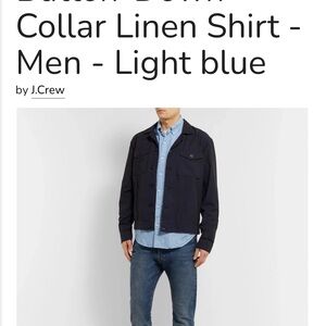 J. Crew Men's Dark Blue Linen shirt large